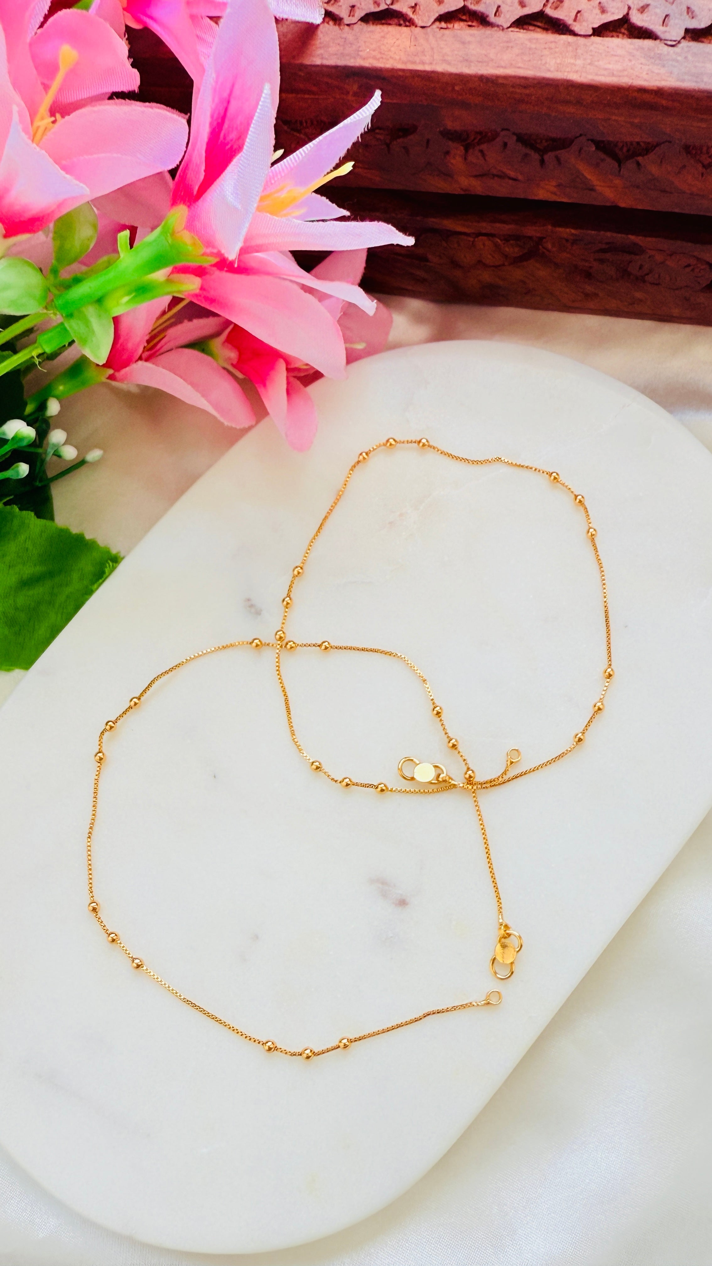 Triple Beads Anklets RJ231 Thin