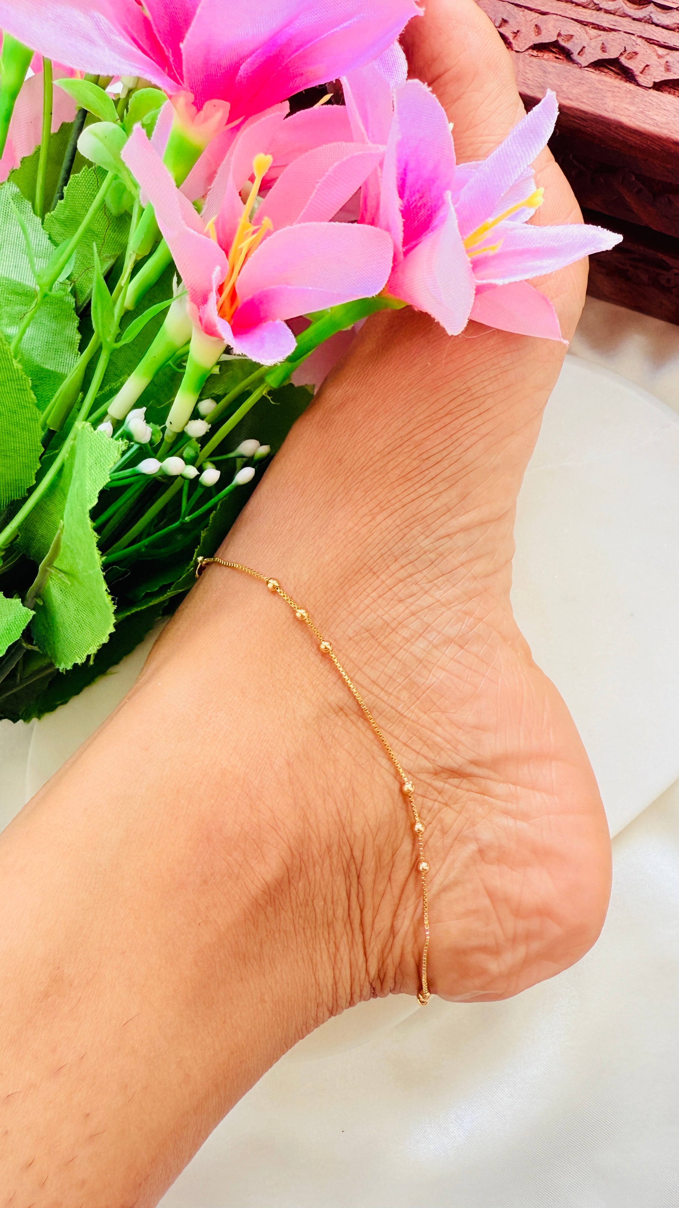 Triple Beads Anklets RJ231 Thin