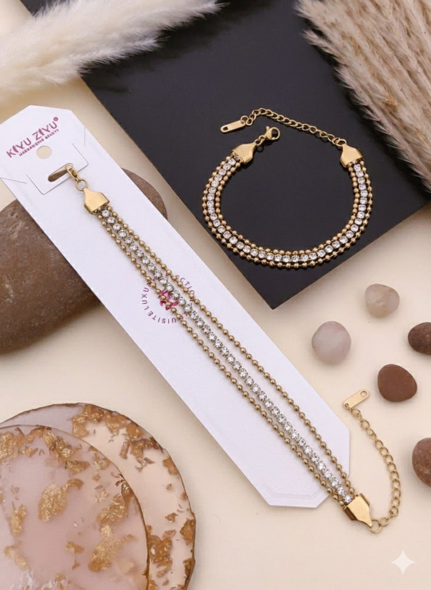 Dazzling Layer Charm Anti Tarnish Bracelets RJ241