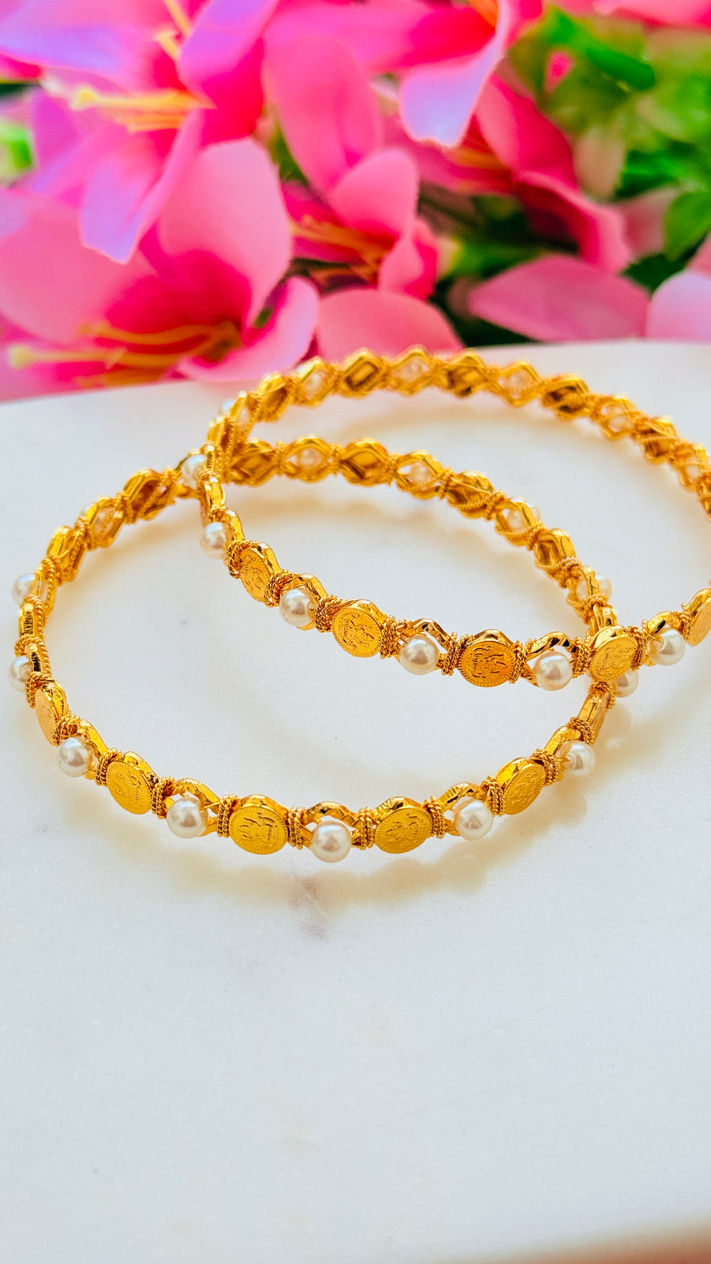 Peal Lakshmi Gold Plated Bangle RJ263