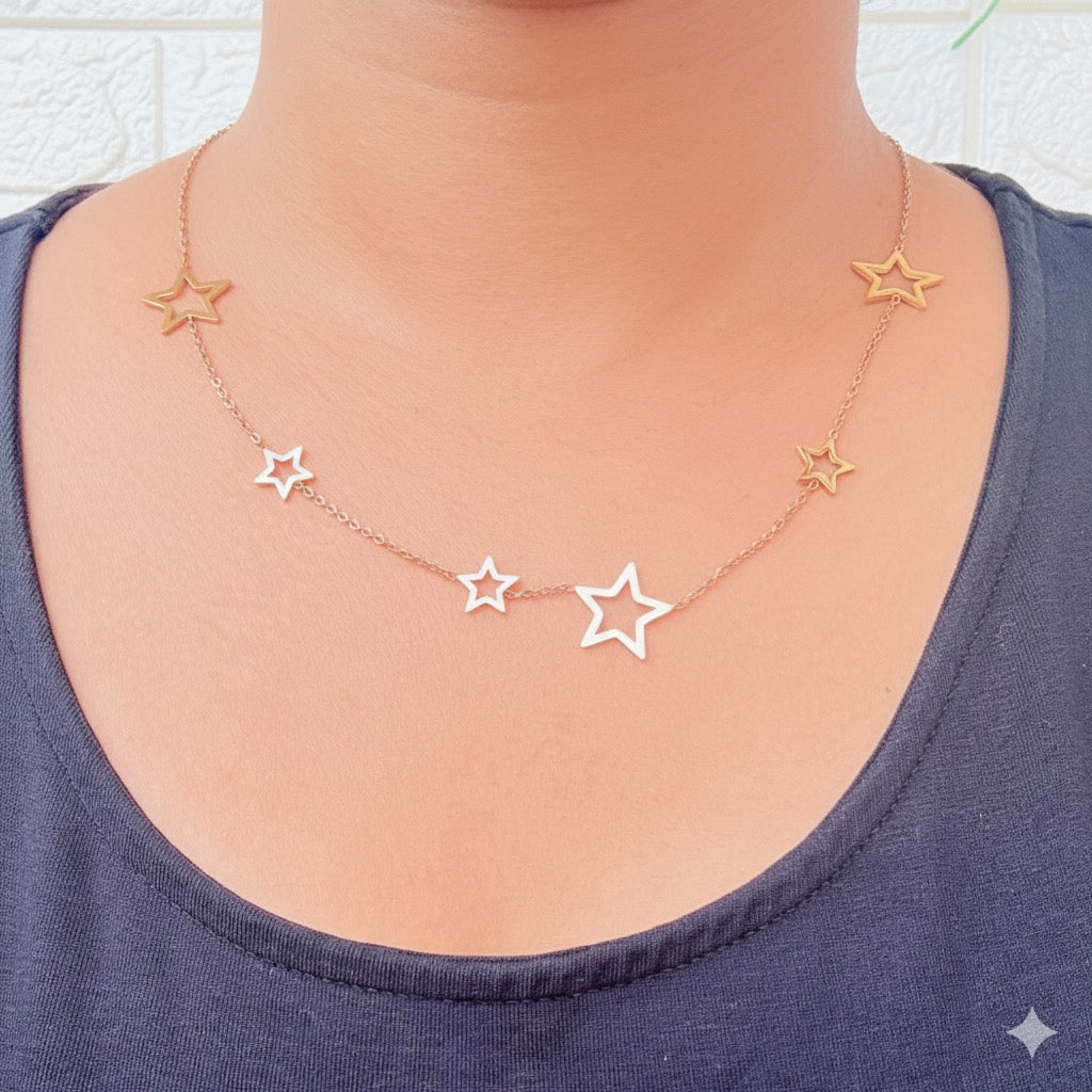 Star night Anti tarnish stainless steel neck Chain RJ266