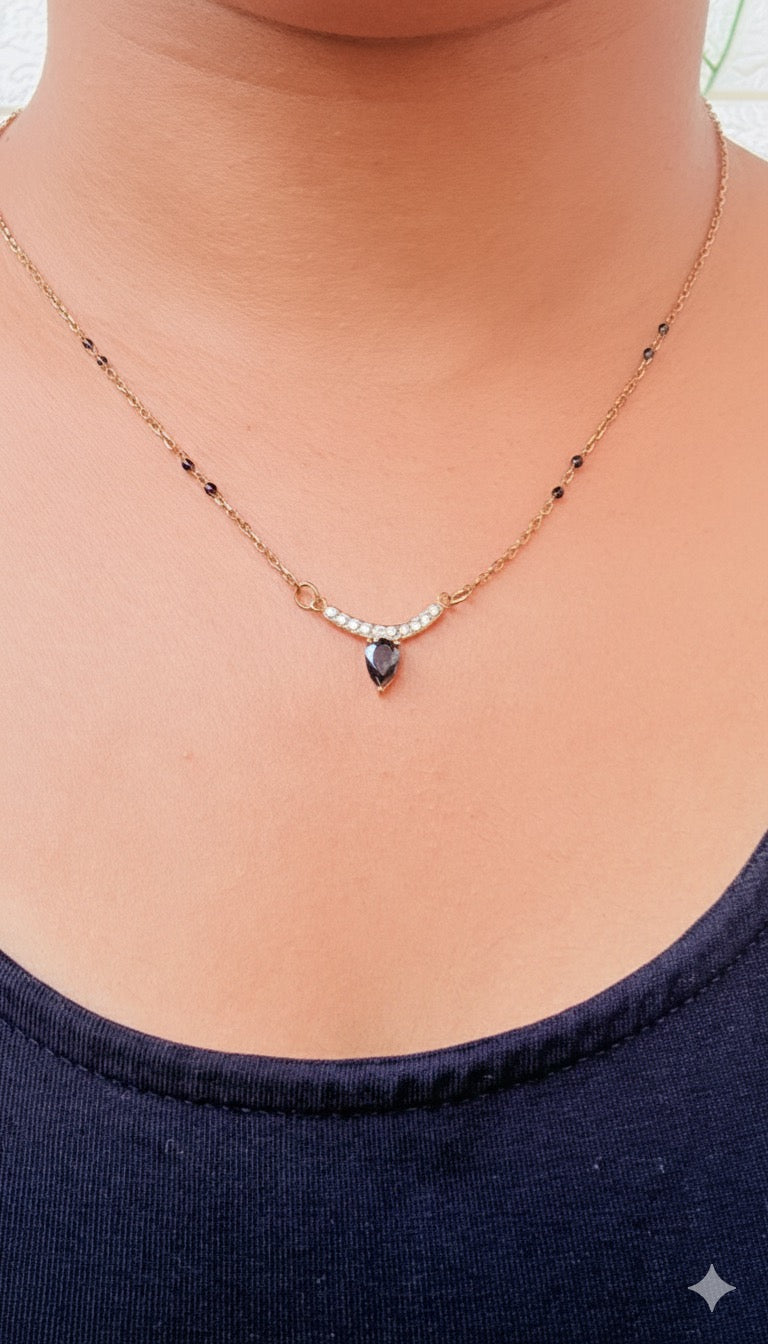 Black Drop Mangalsutra Antitarish Stainless Steel Neckchain RJ259