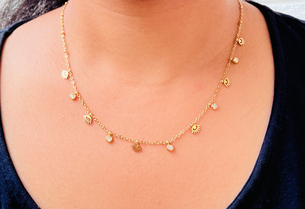 Nazar Guard NecklaceAntitarish Stainless Steel Neckchain RJ277