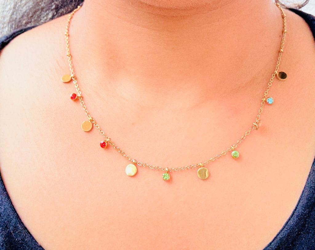 Rangoli Charm Chain Necklace Antitarish Stainless Steel Neckchain RJ280