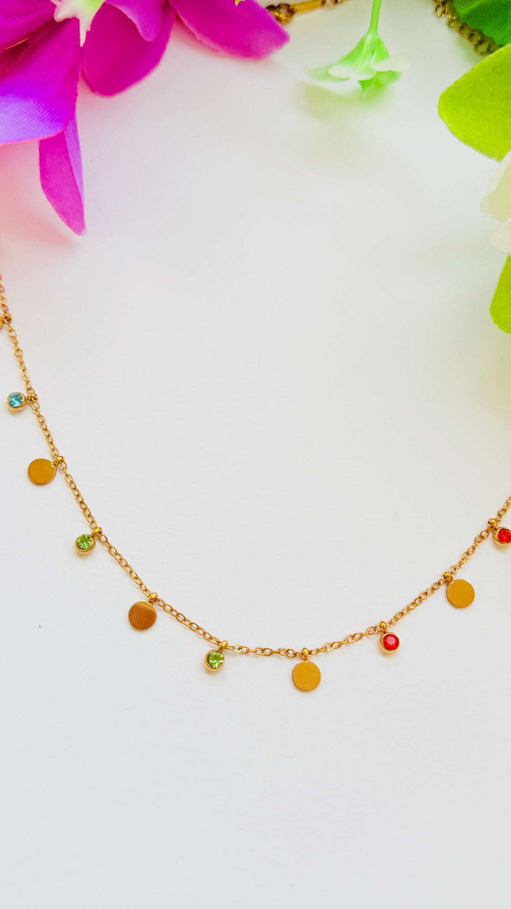 Rangoli Charm Chain Necklace Antitarish Stainless Steel Neckchain RJ280