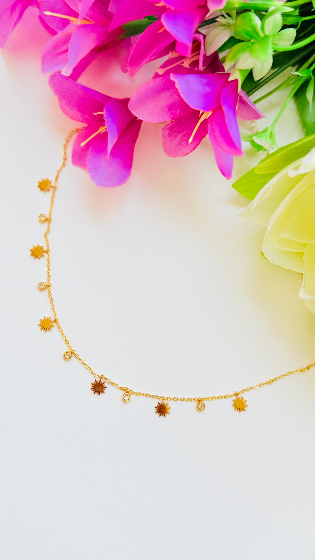 Sunburst Charm Antitarish Stainless Steel Neckchain RJ281