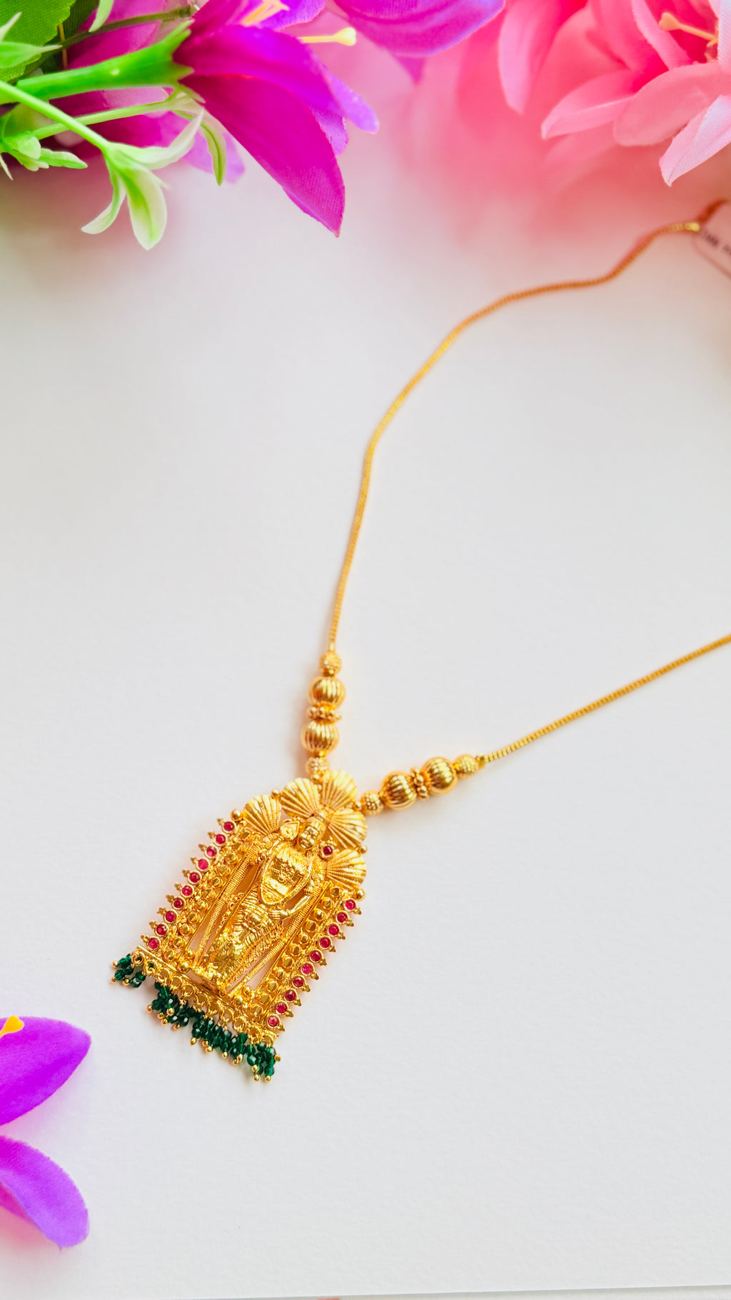 VelMurugan Gold Plated Pendant Necklace RJ285