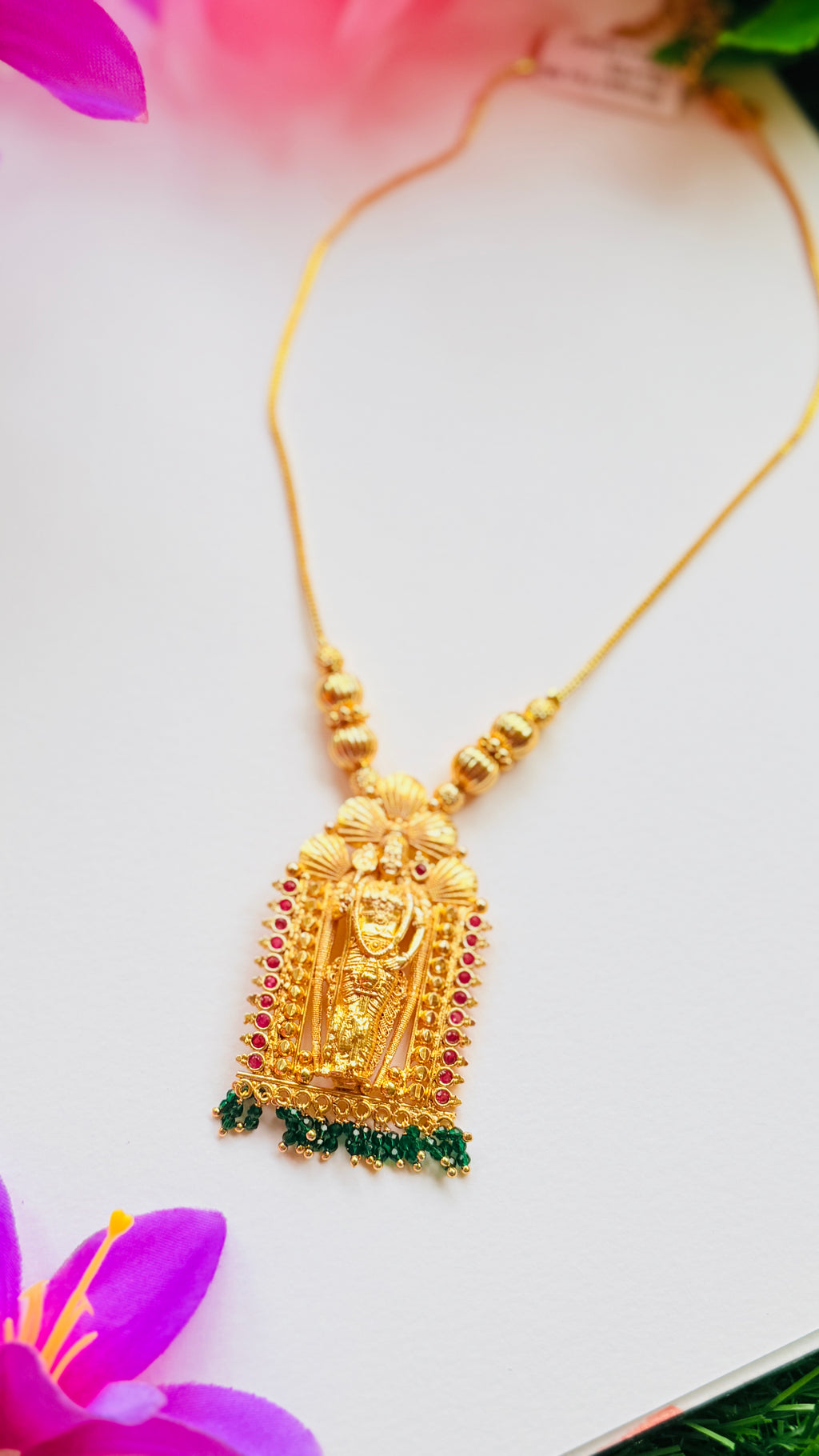 VelMurugan Gold Plated Pendant Necklace RJ285