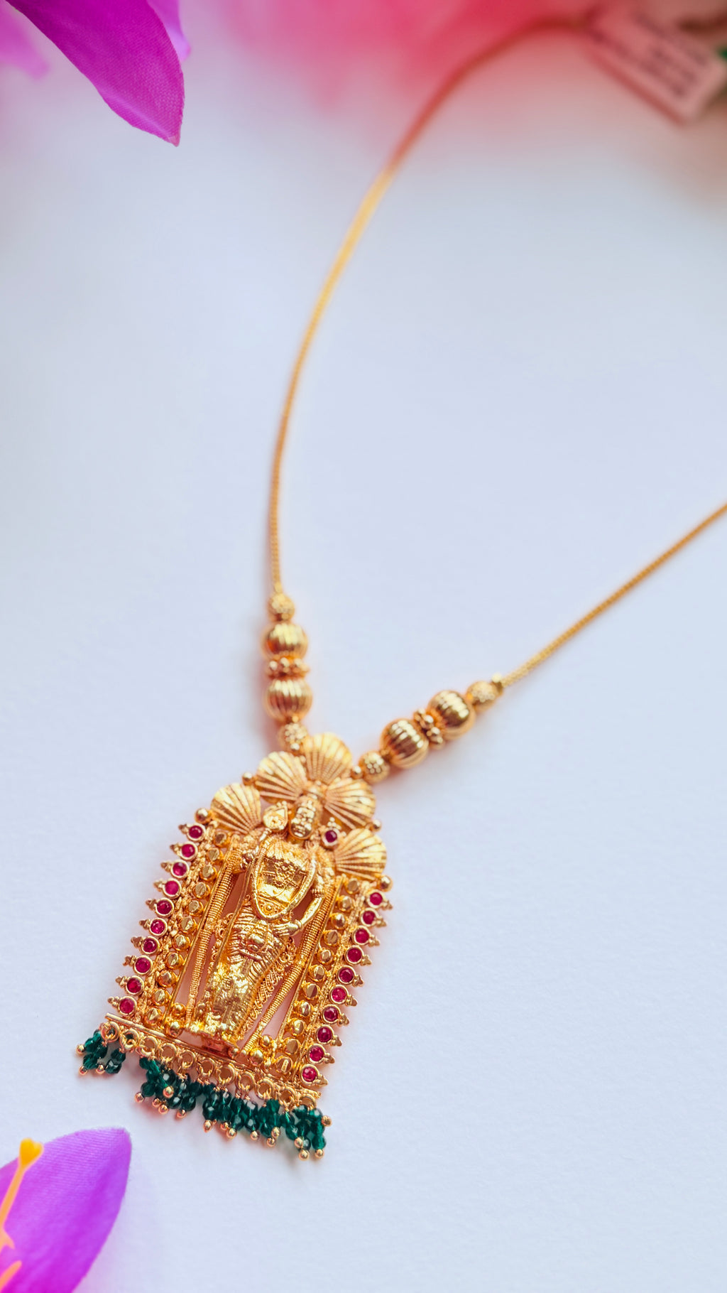 VelMurugan Gold Plated Pendant Necklace RJ285