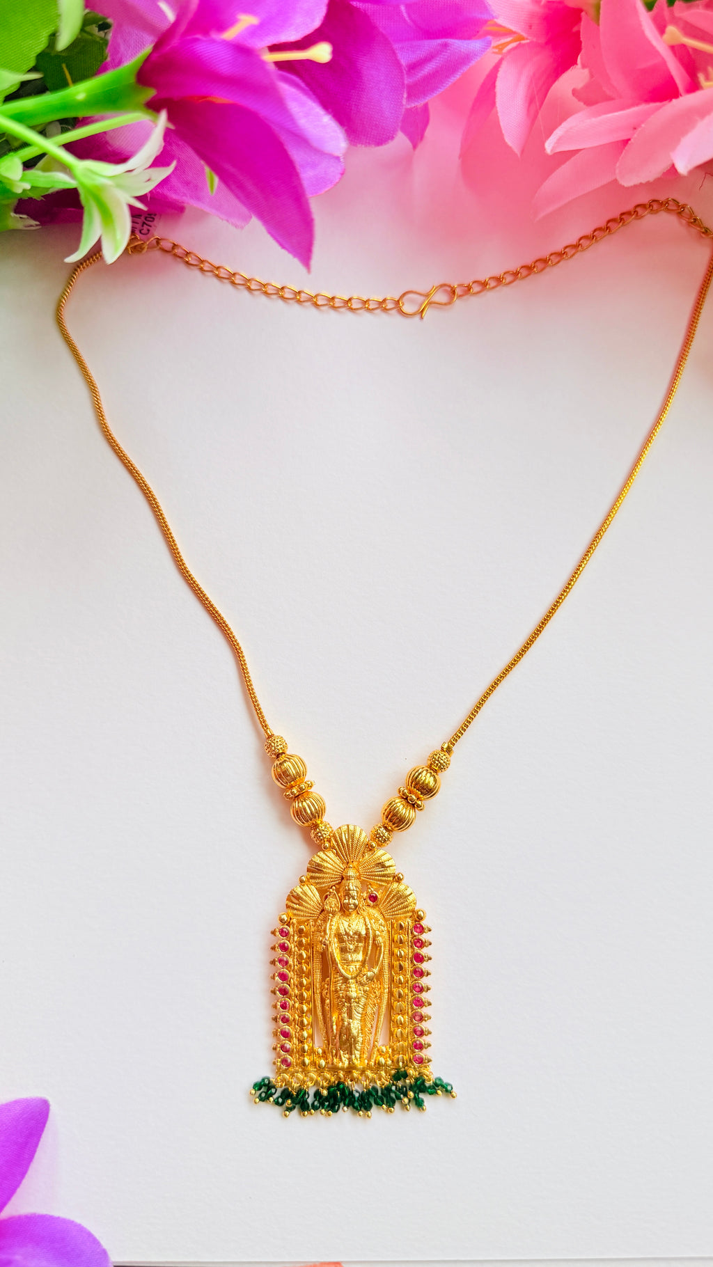 VelMurugan Gold Plated Pendant Necklace RJ285