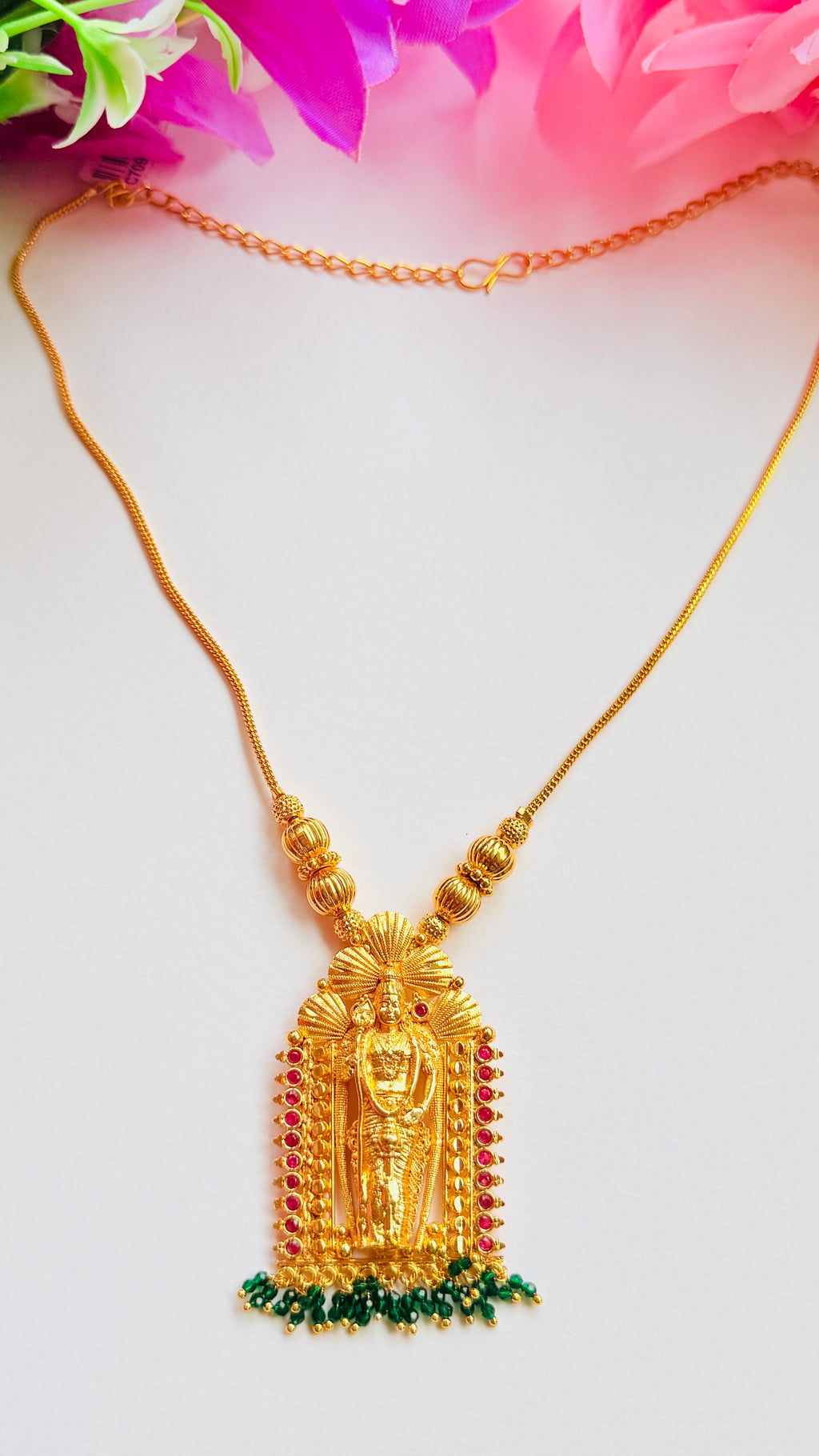VelMurugan Gold Plated Pendant Necklace RJ285