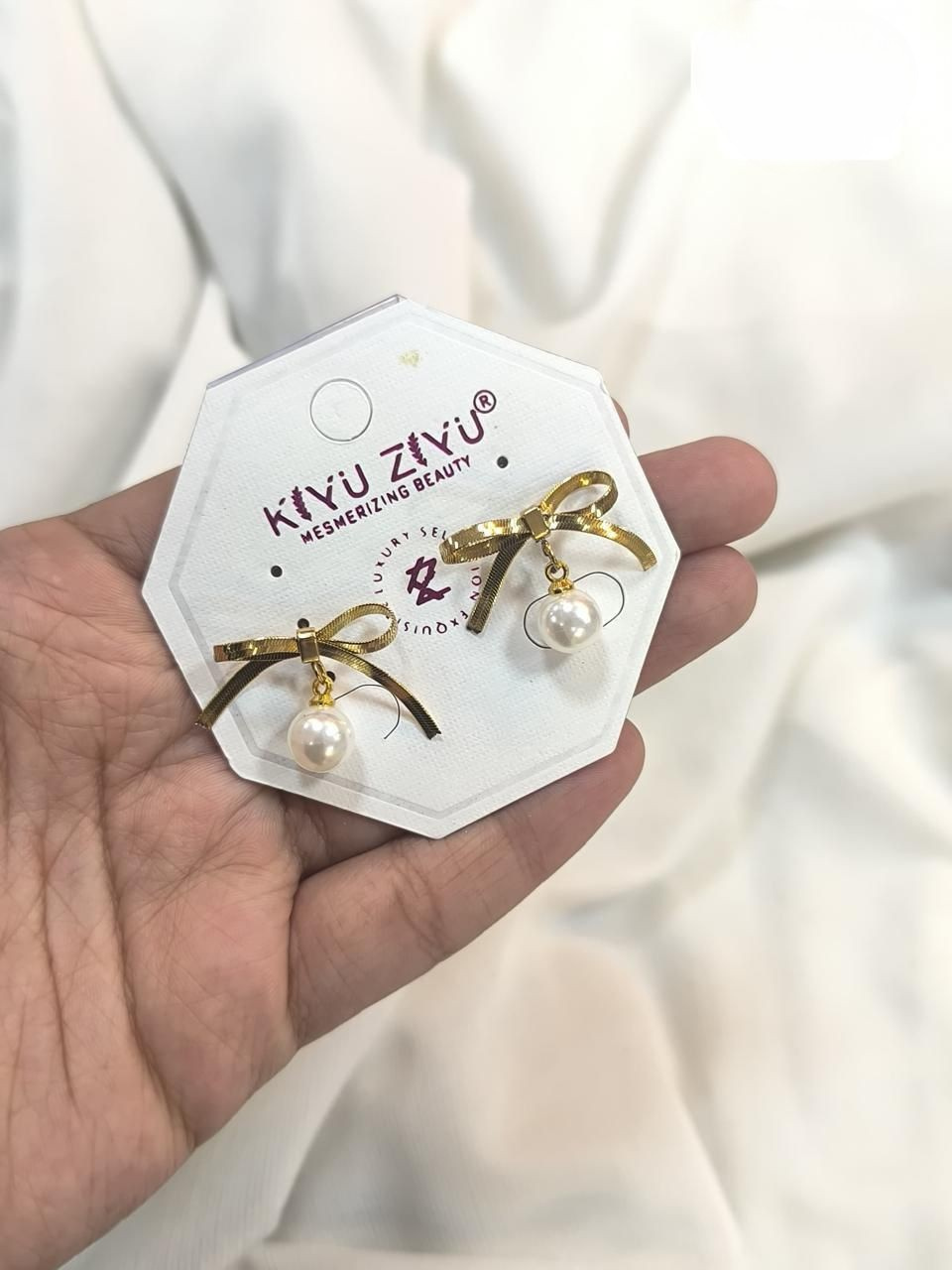 Bow Charm Anti tarnish stainless Earrings RJ159