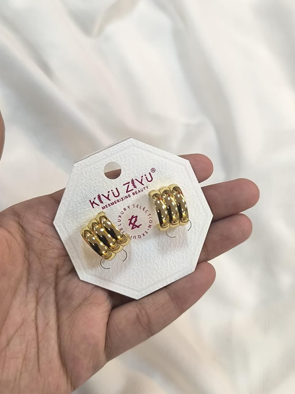 Triple Hoop Anti tarnish stainless Earrings RJ163