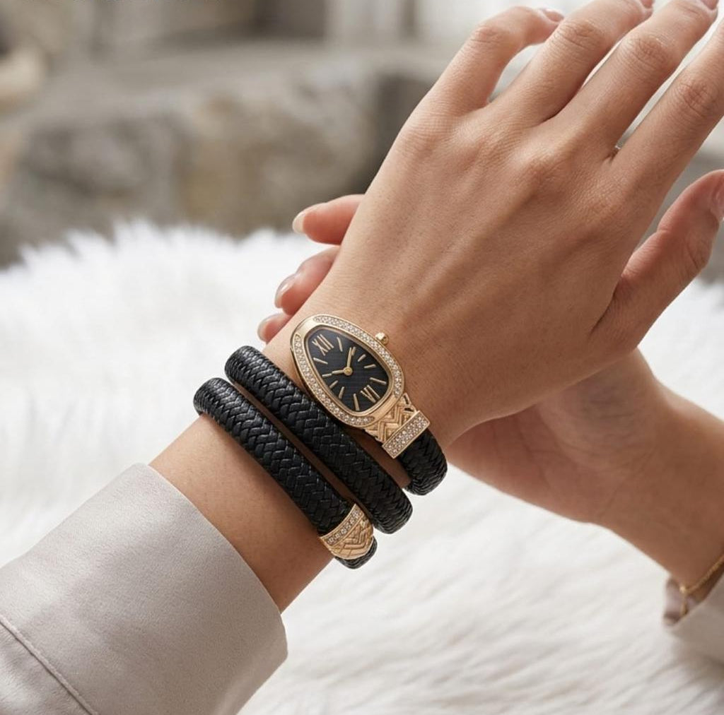 Trendy Snake Watch RJ354 Black